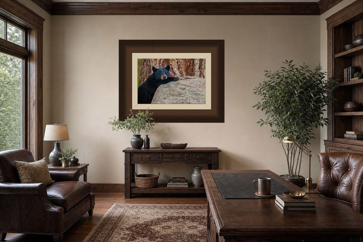 A Gentle Pause — Executive Office, Office credenza (24 x 36, Framed Acrylic)