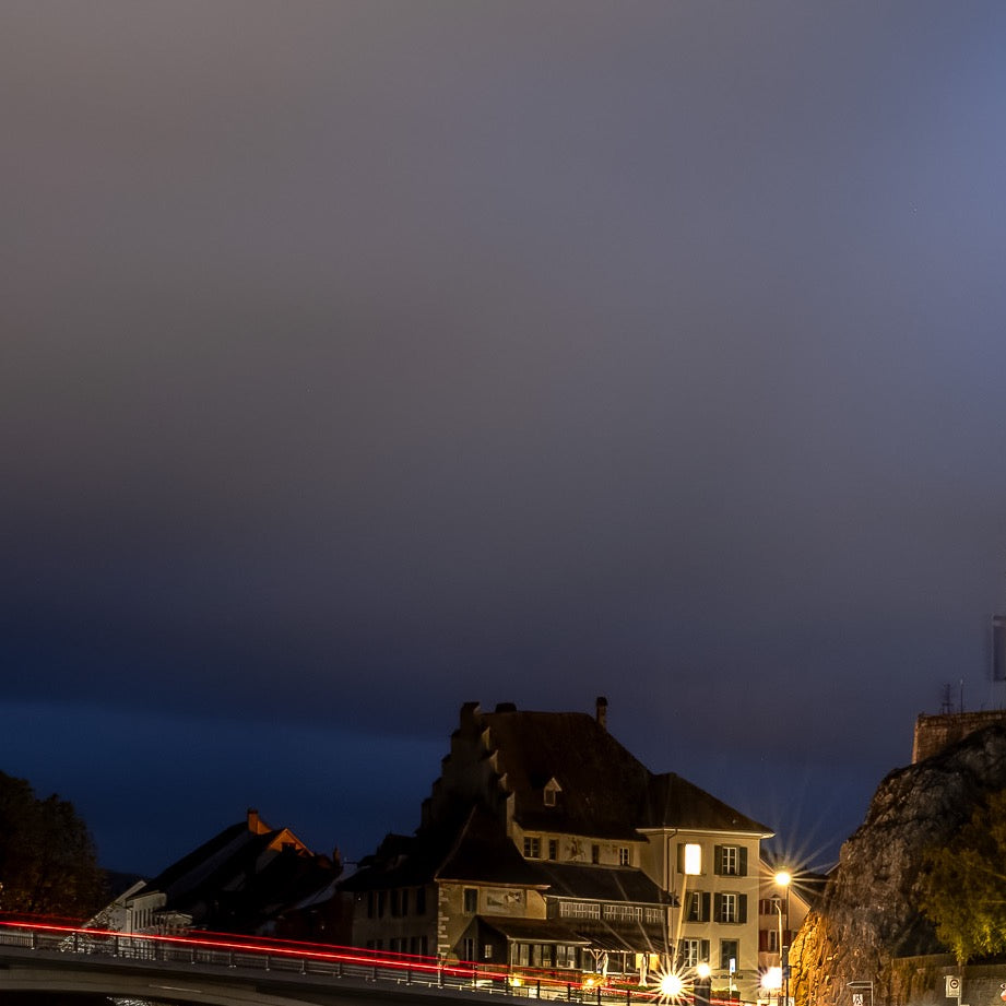 Aarburg in Blue Hour — Central Subject