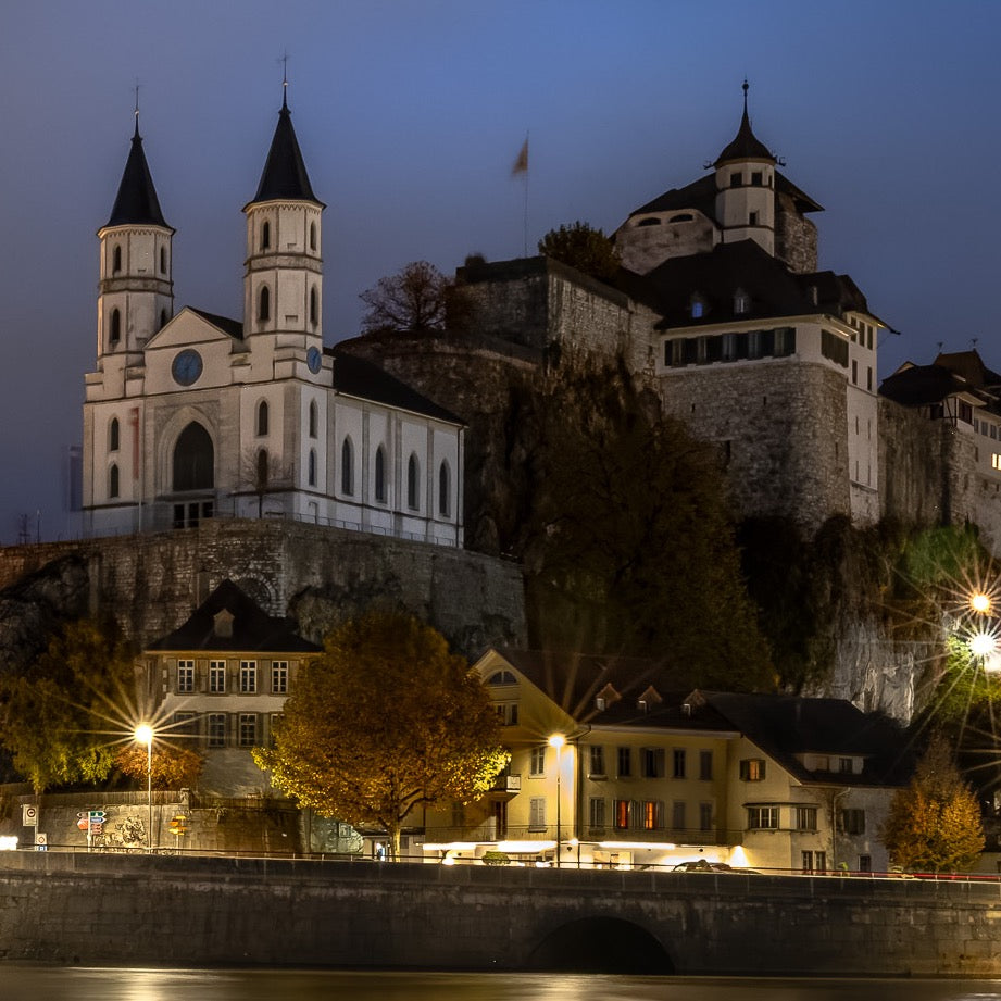 Aarburg in Blue Hour — Texture Study