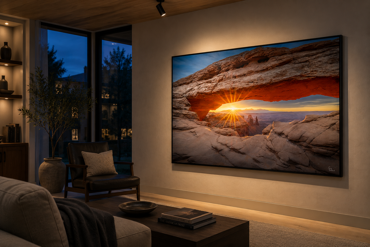Lit fine art photograph in a quiet home interior