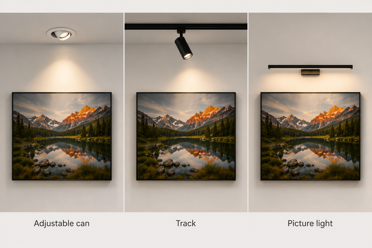 Adjustable can, track, and picture light options