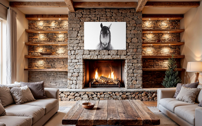 Wild and Free above a living room fireplace