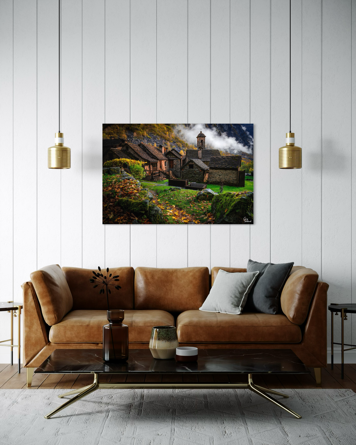 Stone and Silence — Modern Living Room, Over sofa (32 x 48)