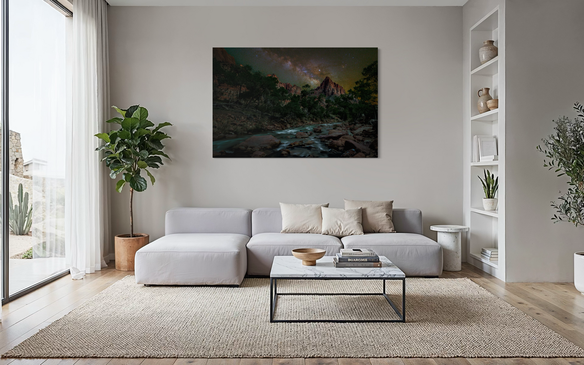 Convergence of Stars and Stone — Modern Living Room, Over sofa (48 x 72)