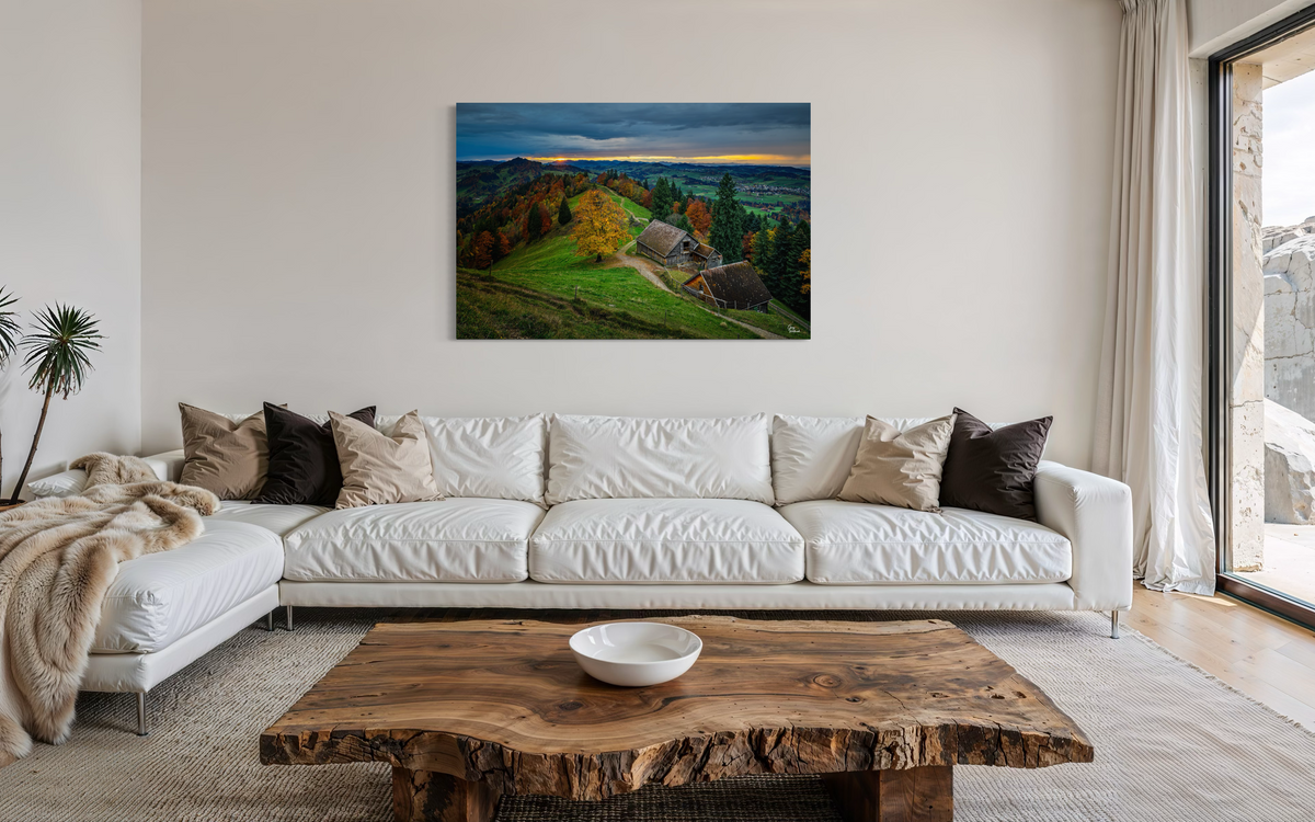 Bernese Glow — Modern Living Room, Over sofa (48 x 72)