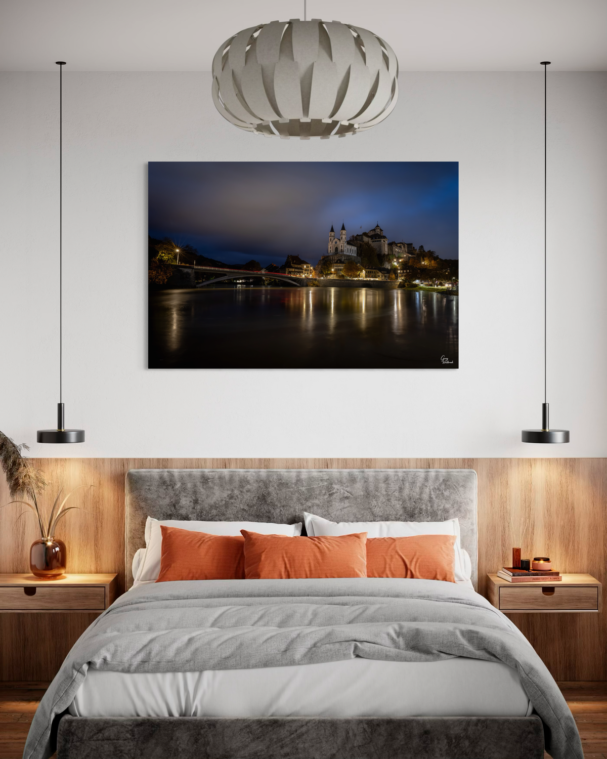 Aarburg in Blue Hour — Bedroom, Above bed (40 x 60)
