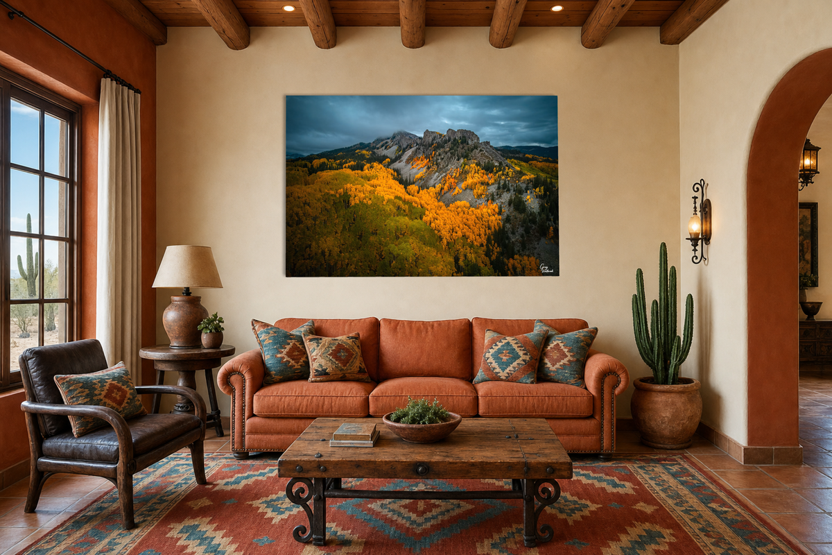 Sanctuary in Gold — Southwest Interior, Over sofa (48 x 72)