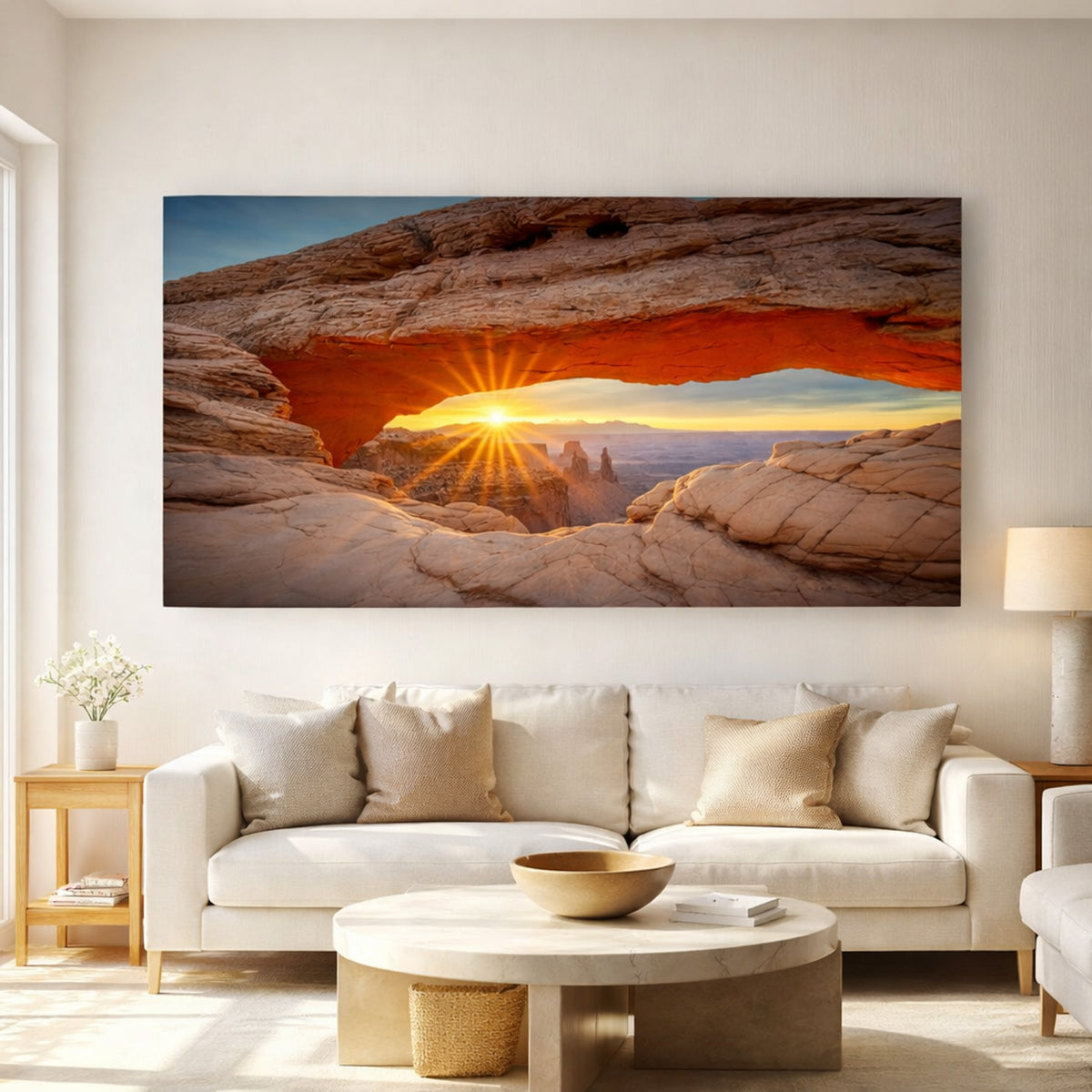 Radiance at Daybreak — Modern Living Room, Over sofa (40 x 60)