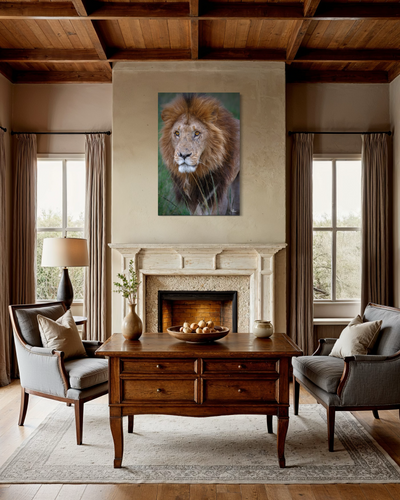Fine art print in a mountain retreat sitting room