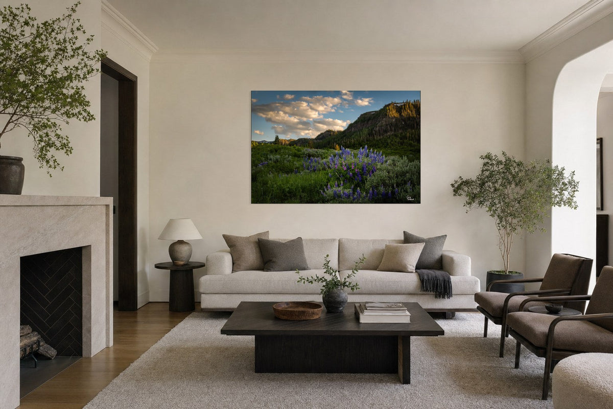 Summer's Benediction — Modern Living Room, Over sofa (40 x 60, Metal)