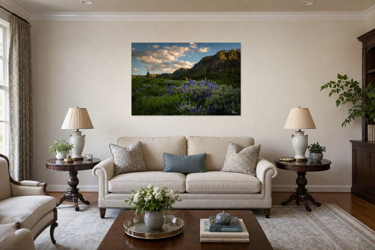 Summer's Benediction — Modern Living Room, Over sofa (32 x 48, Metal)